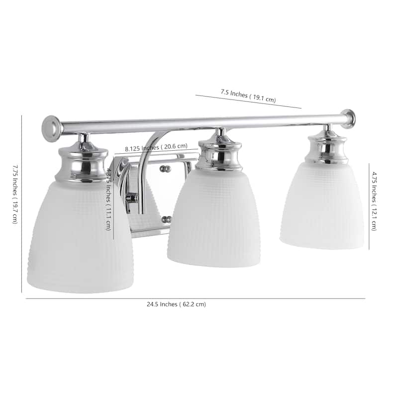 Fairfax Metal/Glass Contemporary Modern LED Vanity Light, by JONATHAN Y