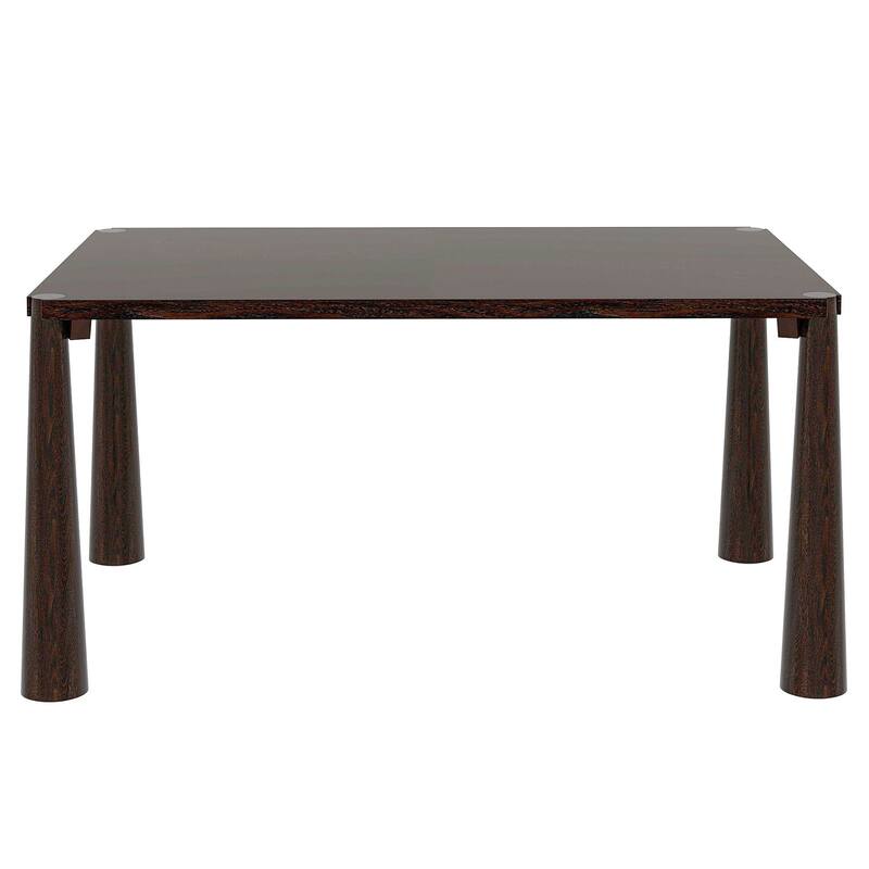 Retro 7-Piece Dining Table Set for 6 with Cushioned Seats and Exposed Tapered Legs by Harper&Bright Designs