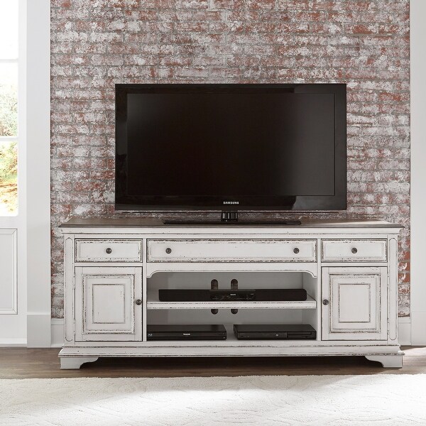 Magnolia manor antique white shop entertainment tv stand