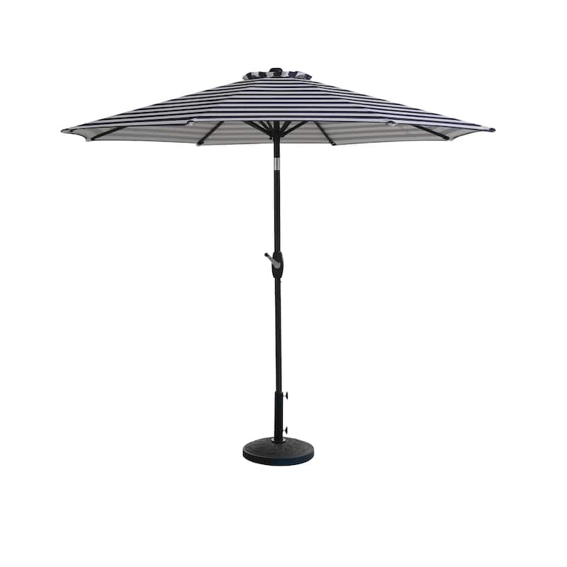 9 Ft Aluminum Patio Umbrella with Decorative Base