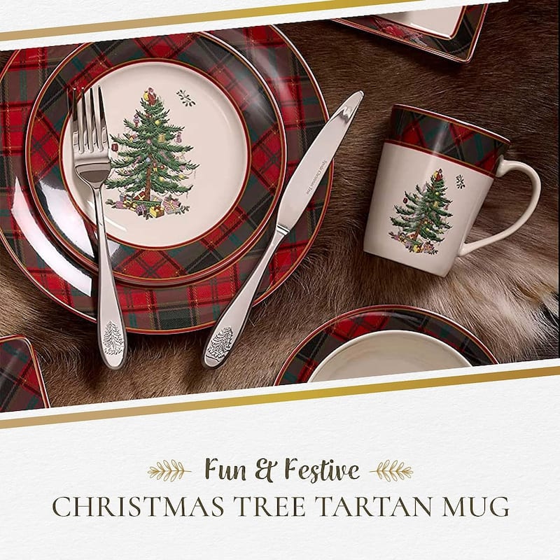 Spode Christmas Tree Collection Tartan Mug 14 Oz