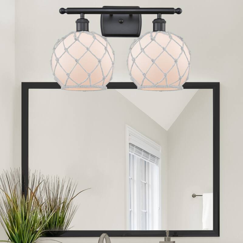 Innovations Lighting Farmhouse Rope 2 Light 16" Wide Bathroom Vanity