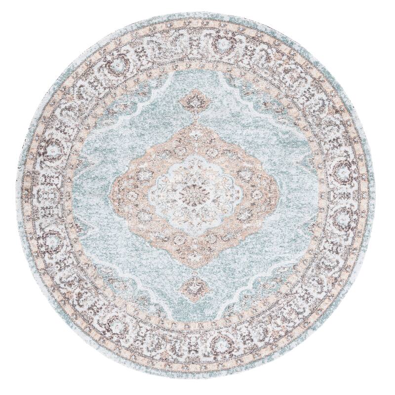 SAFAVIEH Handmade Classic Vintage Andras Transitional Polyester Rug - 6' Round - Sage/Green