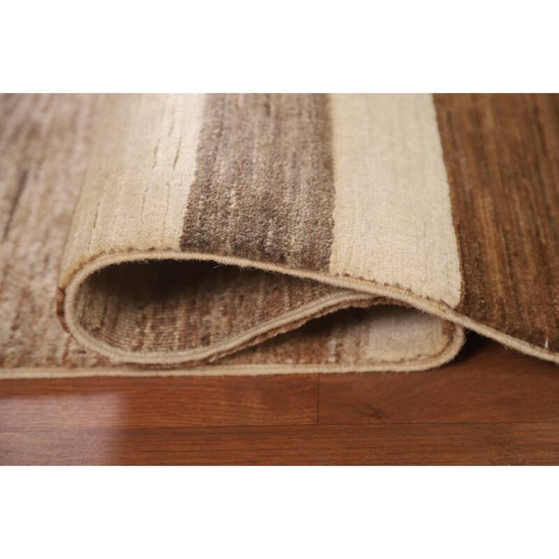 Geometric Gabbeh Kashkoli Area Rug Handmade Wool Carpet - 6'5" x 8'0"