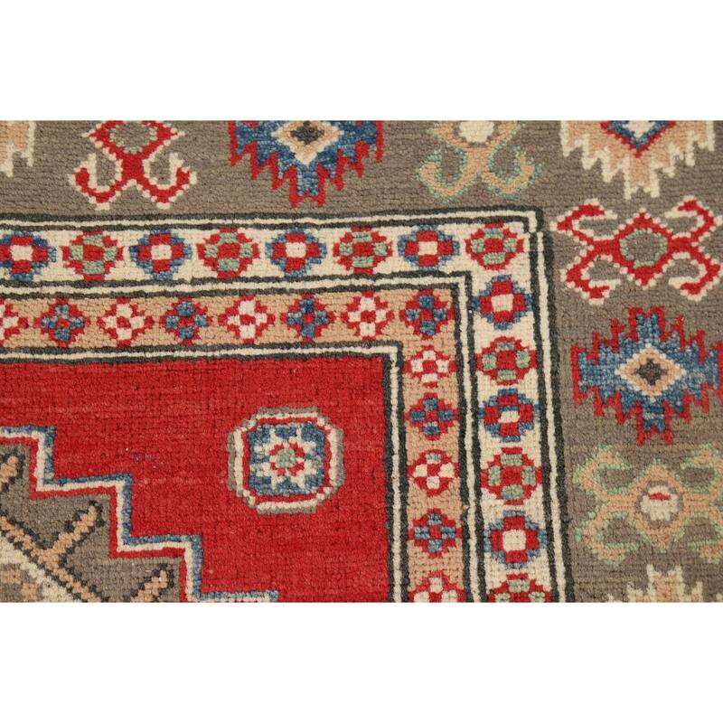 Kazak Foyer Rug Handmade Entryway Wool Carpet - 3'5" x 4'8"