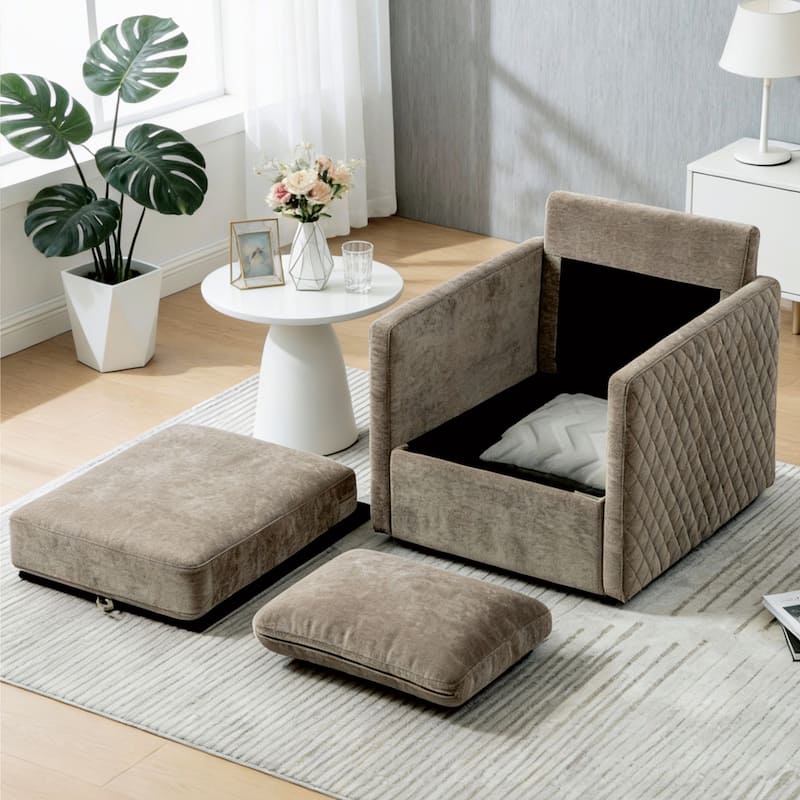 29.5"W Swivel Armchair with Hidden Storage,Club Chair Single Sofa with Pillow