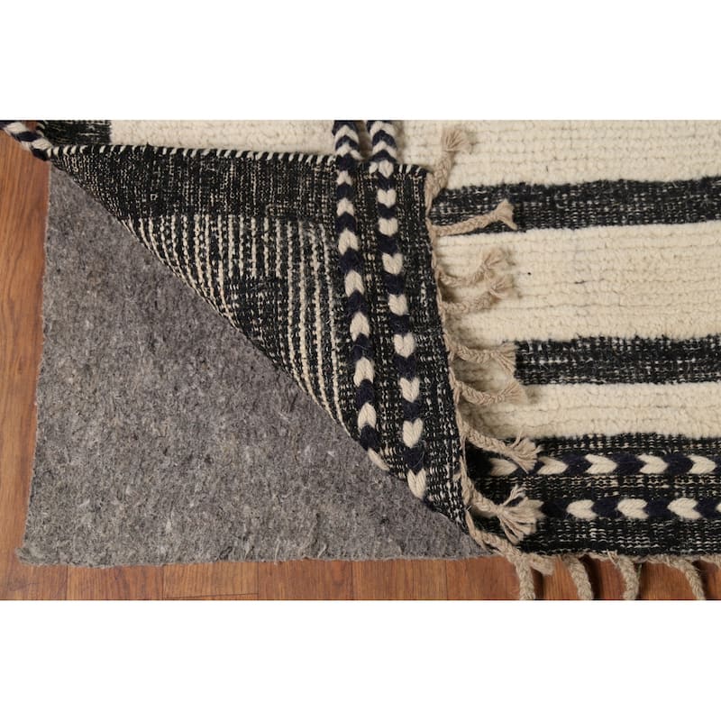 Geometric Moroccan Large Area Rug Handmade Wool Carpet - 9'9"x 14'10"