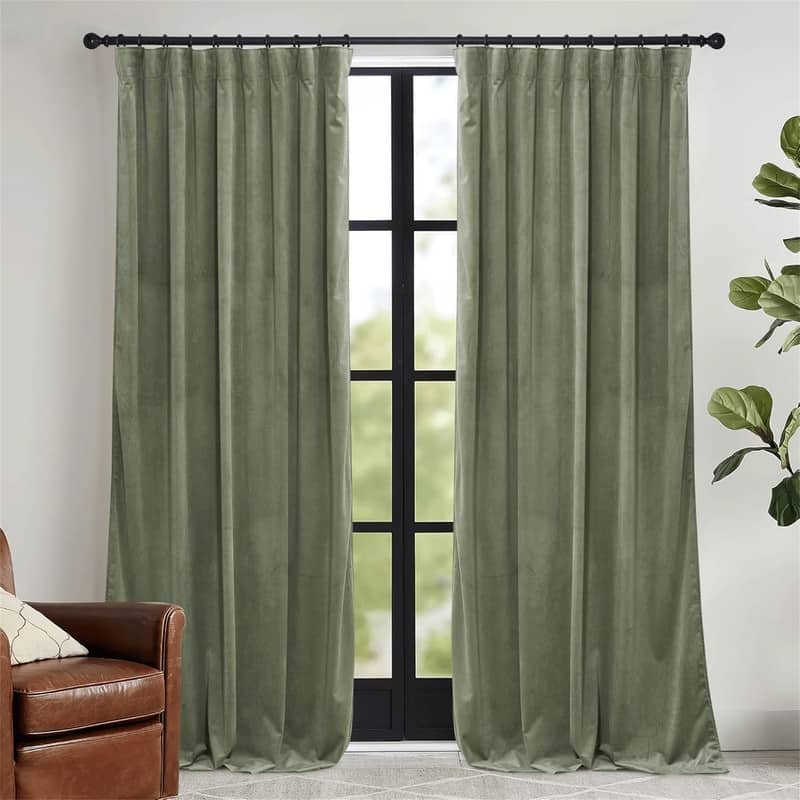 Sage Green Velvet Blackout 52x84" Thermal