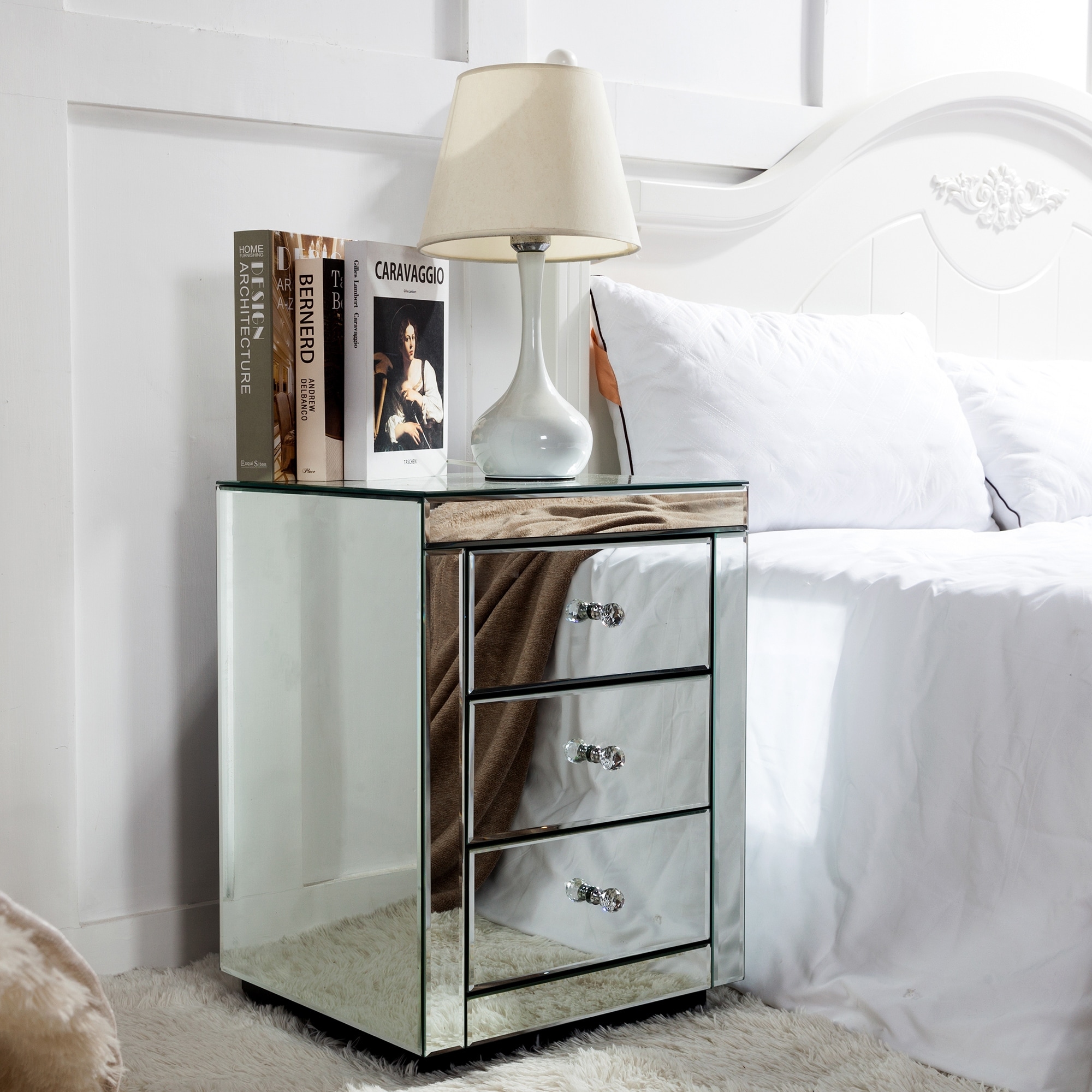 Modern 3-Drawers Nightstand Bedside Table