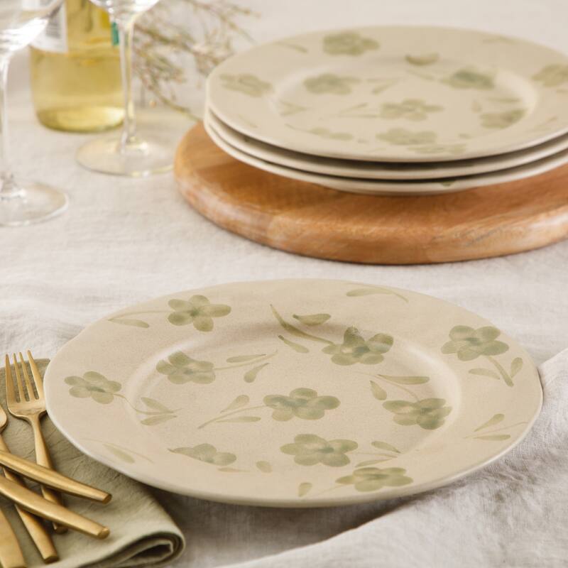 Bloomhouse - 2 Time Oprah's Favorite Things Made in Portugal Porto Petals Floral Hand Painted 10.8 Inch Dinner Plates Set