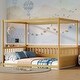 preview thumbnail 22 of 26, Children's Style Drop-down Roof Bed,Wooden Montessori Floor Bed