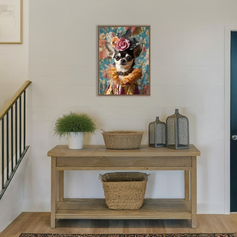 The Duchess Chihuahua by Mowzu Framed Canvas Wall Art