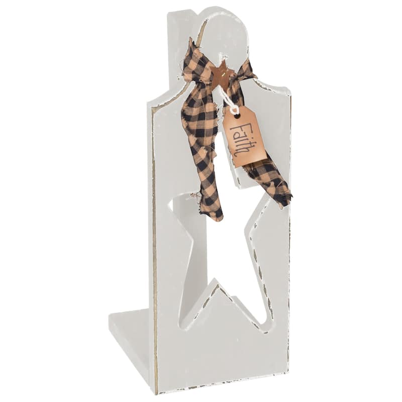 Amish Made Pine Primitive Paper Towel Holder - Antique White