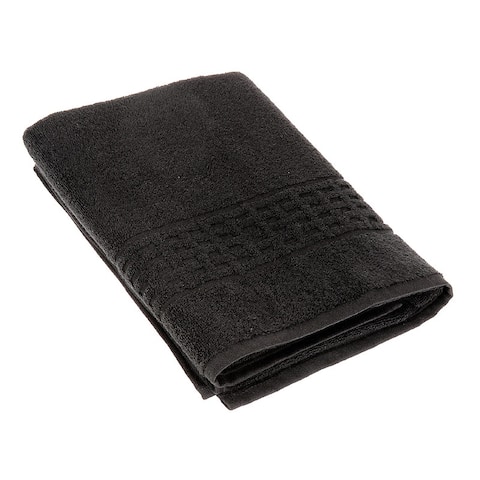 Basketweave Bath Towel (27 X 50) (Black) - Set of 2