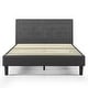 preview thumbnail 8 of 10, Priage by ZINUS Dark Grey Upholstered Diamond Stitched Platform Bed