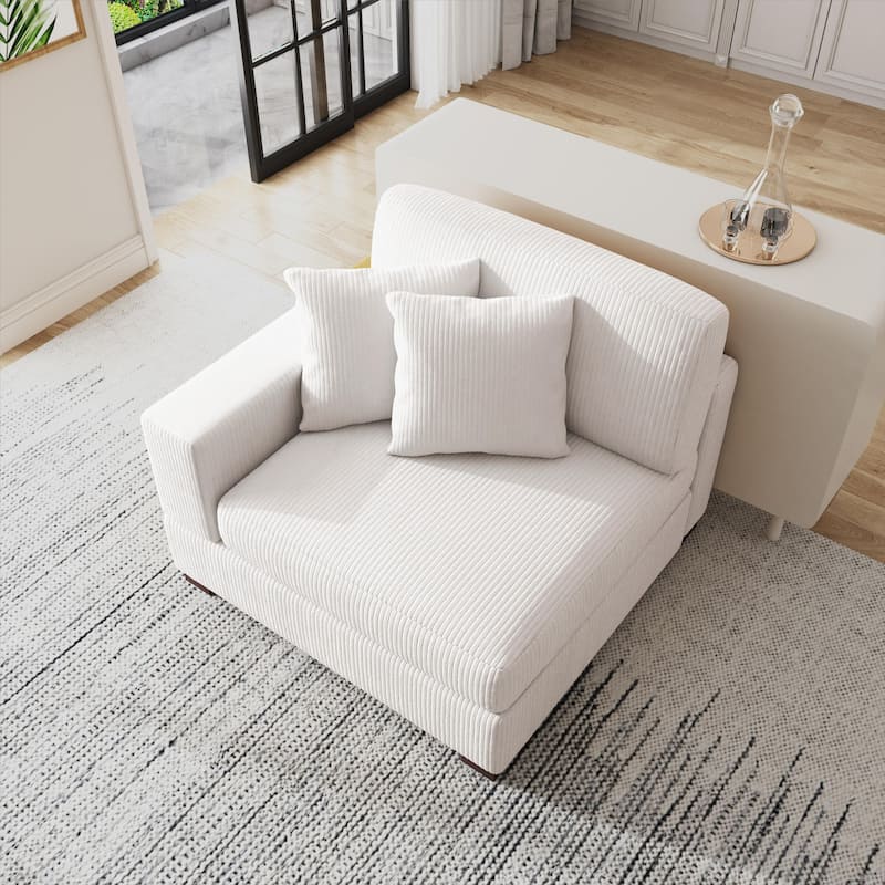 Corduroy Armchair Sofa Corner Chairs With Pillows