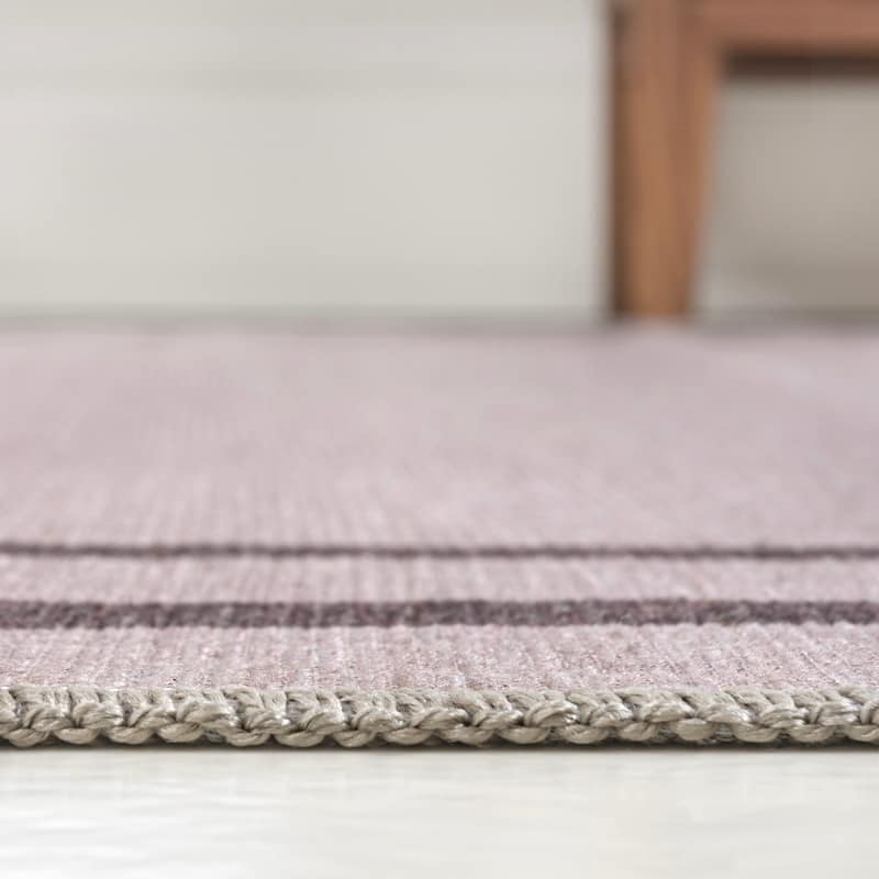 JONATHAN Y Ainsley Classic 2-Stripe Border Washable Area Rug
