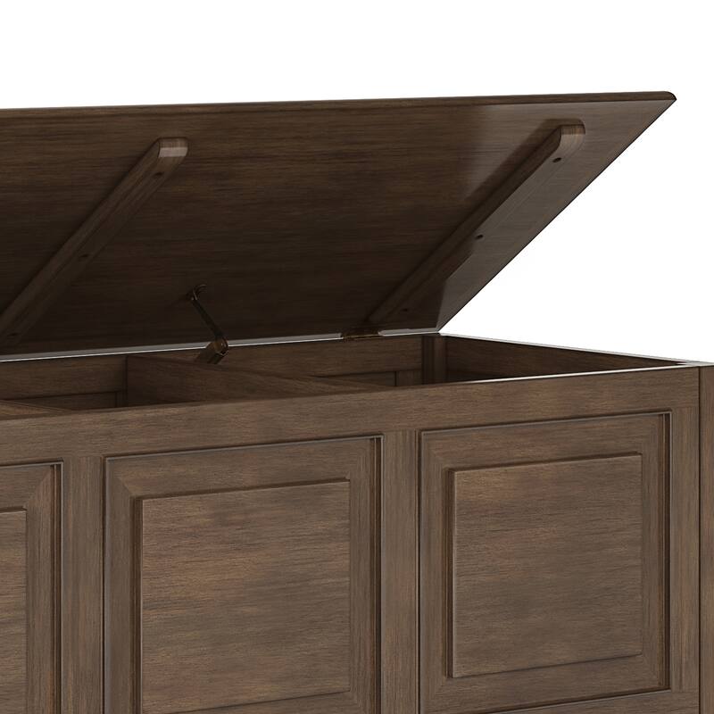 WYNDENHALL Hampshire Solid Wood 51 inch Wide Storage Bench Trunk and 40 inch Wide Storage Cabinet