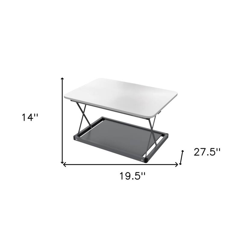 Black Stainless Steel Adjustable Standing Desk Converter with Glossy Finish