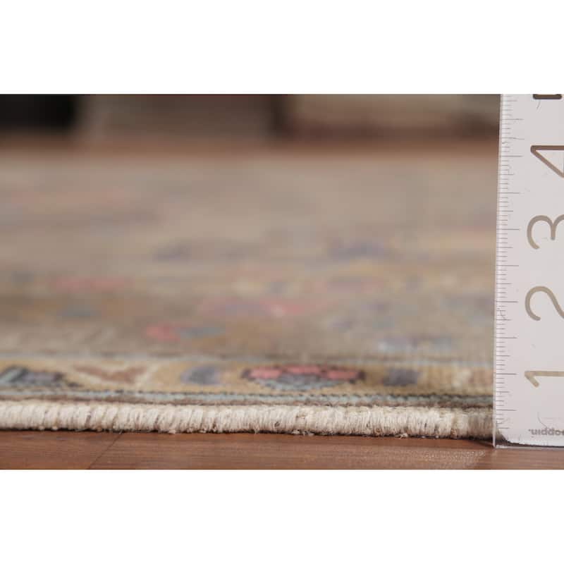 Distressed Brown Tabriz Persian Antique Rug Hand-Knotted Wool Carpet - 8'2"x 11'0"