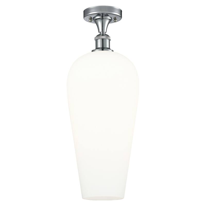 Innovations Lighting 516-1C-20-8 Chelsea Semi-Flush Chelsea 8" Wide - Polished Chrome / White