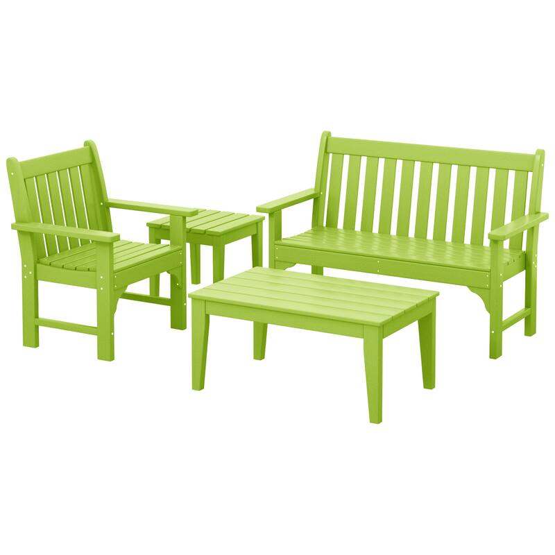 Laguna poly Garden Chair 4-Piece Porch Set - Lime