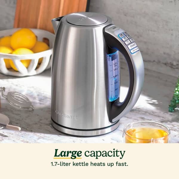 cuisinart outdoor electric kettle Kettle, 1500W Fast Heating, 6 Temp Presets, 1.7L flawless flavor of pour Electric Kettle - ViewPro Cordless