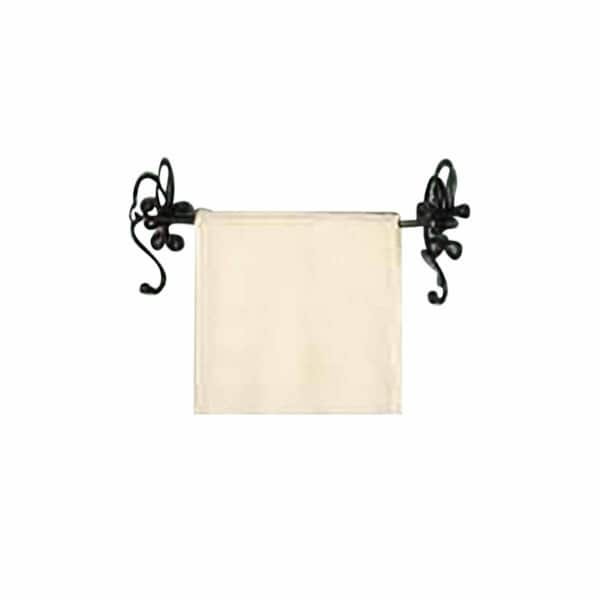 slide 2 of 3, Towel Bar Nickel 18" Fleur De Lis Style Bar Bathroom Renovators Supply