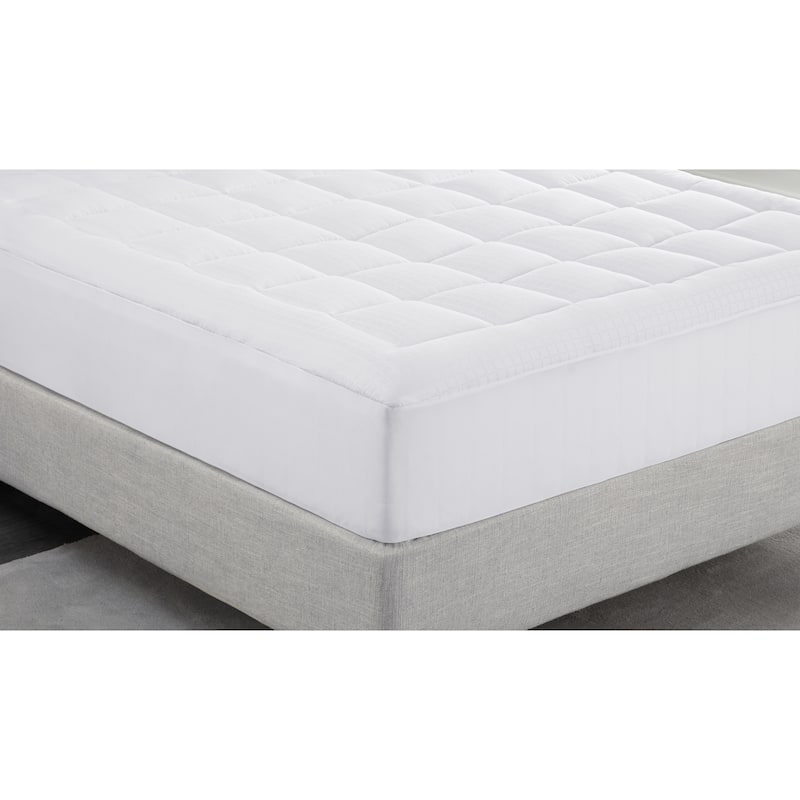 Serta ComfortSure Deluxe Pillow Top Mattress Pad, Cotton Dobby Cover