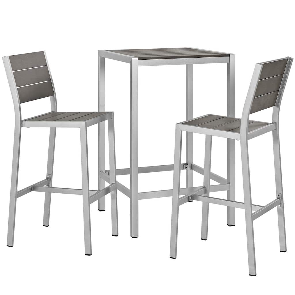 Shore 3 Piece Outdoor Patio Aluminum Outdoor Pub Set