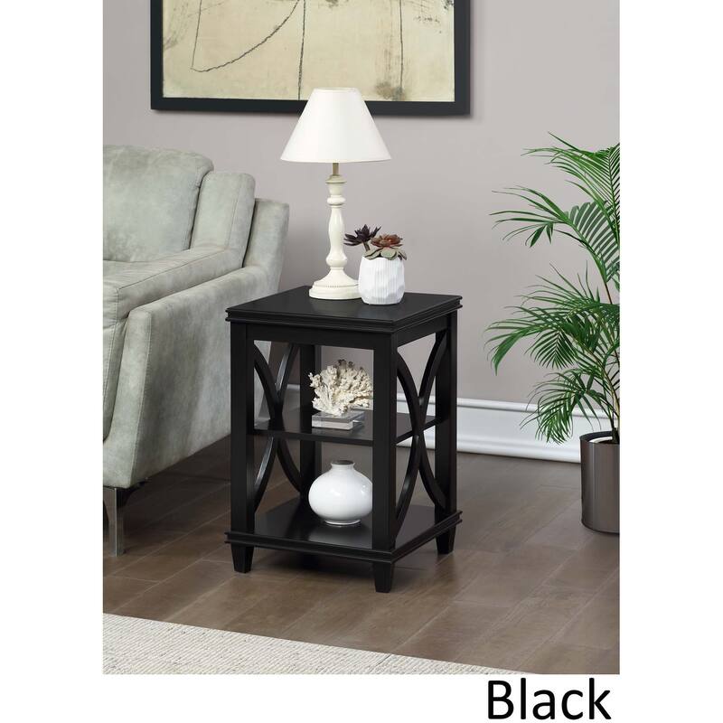 Convenience Concepts Florence End Table with Shelves - Black