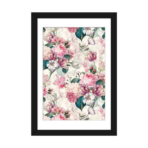 slide 2 of 20, iCanvas "Antique Redoute Roses And Tulips" by UtArt Black - 32x24x1