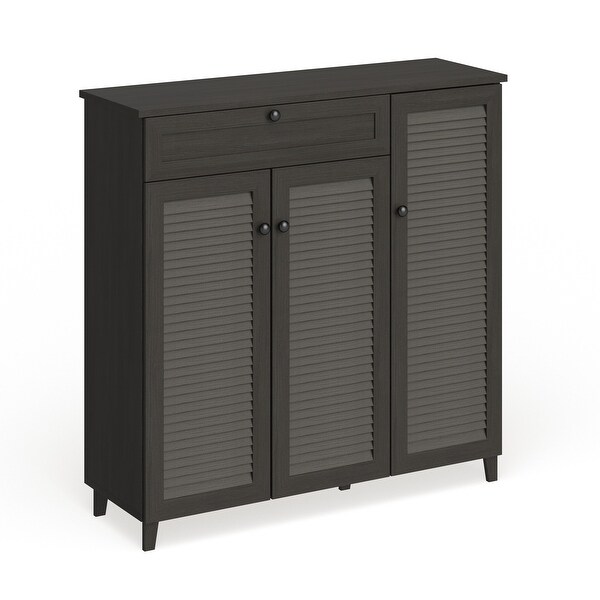 Porch & den rocheblave espresso wood shoe storage cabinet deals