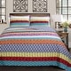 preview thumbnail 2 of 6, Cozy Line Kozlowski 3-Piece Rainbow Stripe Reversible Cotton Quilt Bedding Set