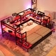 preview thumbnail 4 of 6, Twin Gaming Daybed with Desk and LED Lights, Storage Drawers, Charging Station, Bookcase Headboard Bed Frame