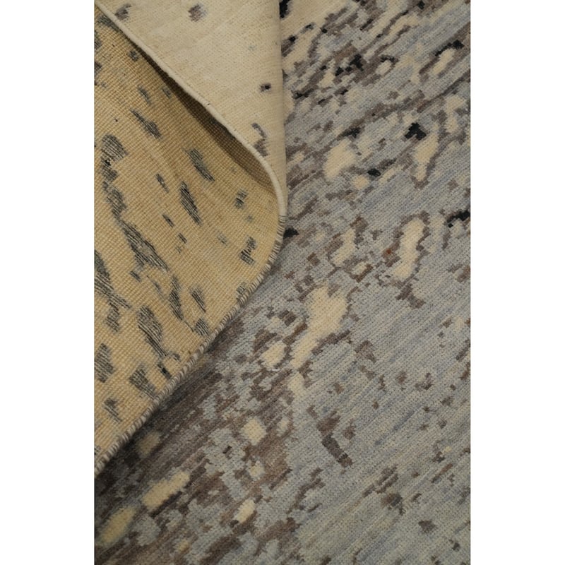Hand Knotted Modern Wool Multi-Colored Abstract Area Rug - 8' 6'' X 6' 1''