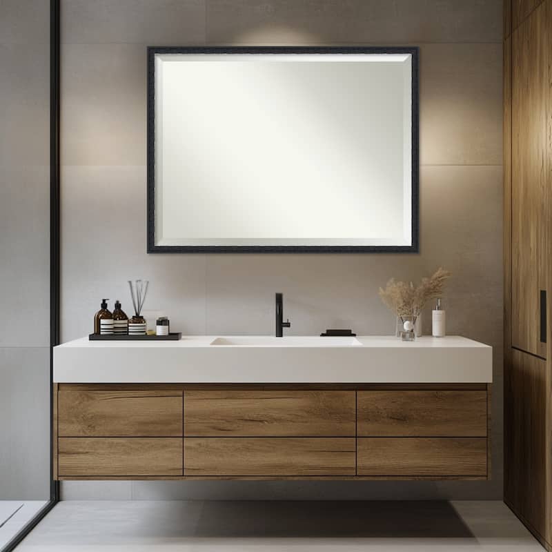 Bethany Beveled Wood Framed Bathroom Vanity Wall Mirror