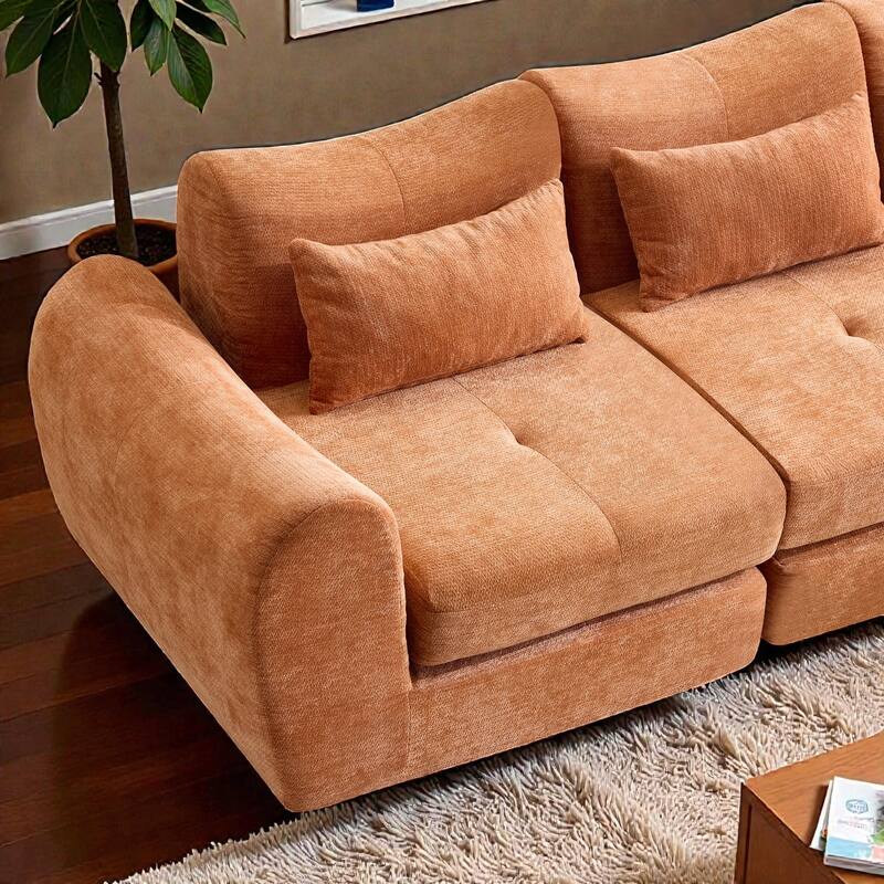 Modular Cloud Sofa, Convertible Folding Sofa Bed, 3-Seat Cushioned Sectional Couch for Living Room Bedroom