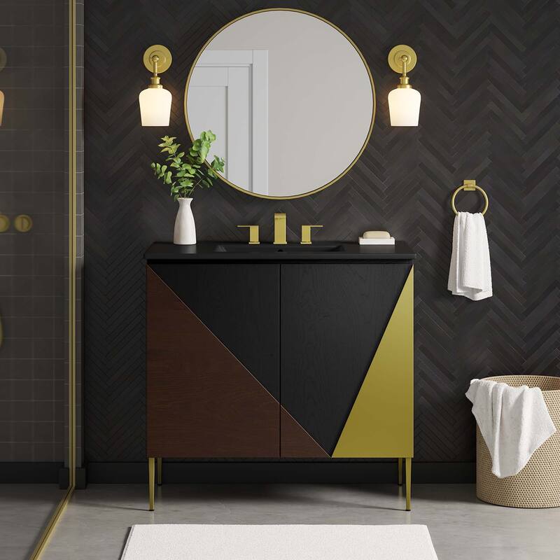 Alchemist Bathroom Vanity Basin Included - Black Black - 36"
