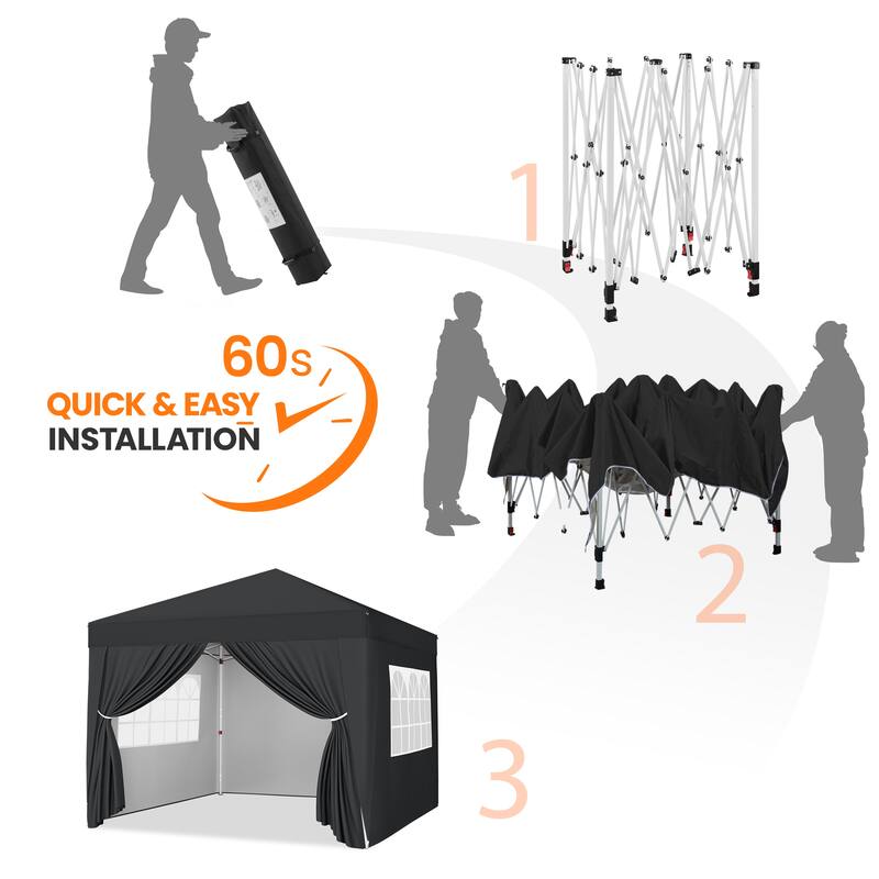 Yaheetech 10x10ft Pop Up Canopy with Sidewall Window for Marketing