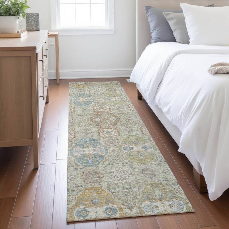 Machine Washable Indoor/ Outdoor Traditional Tracey Chantille Rug