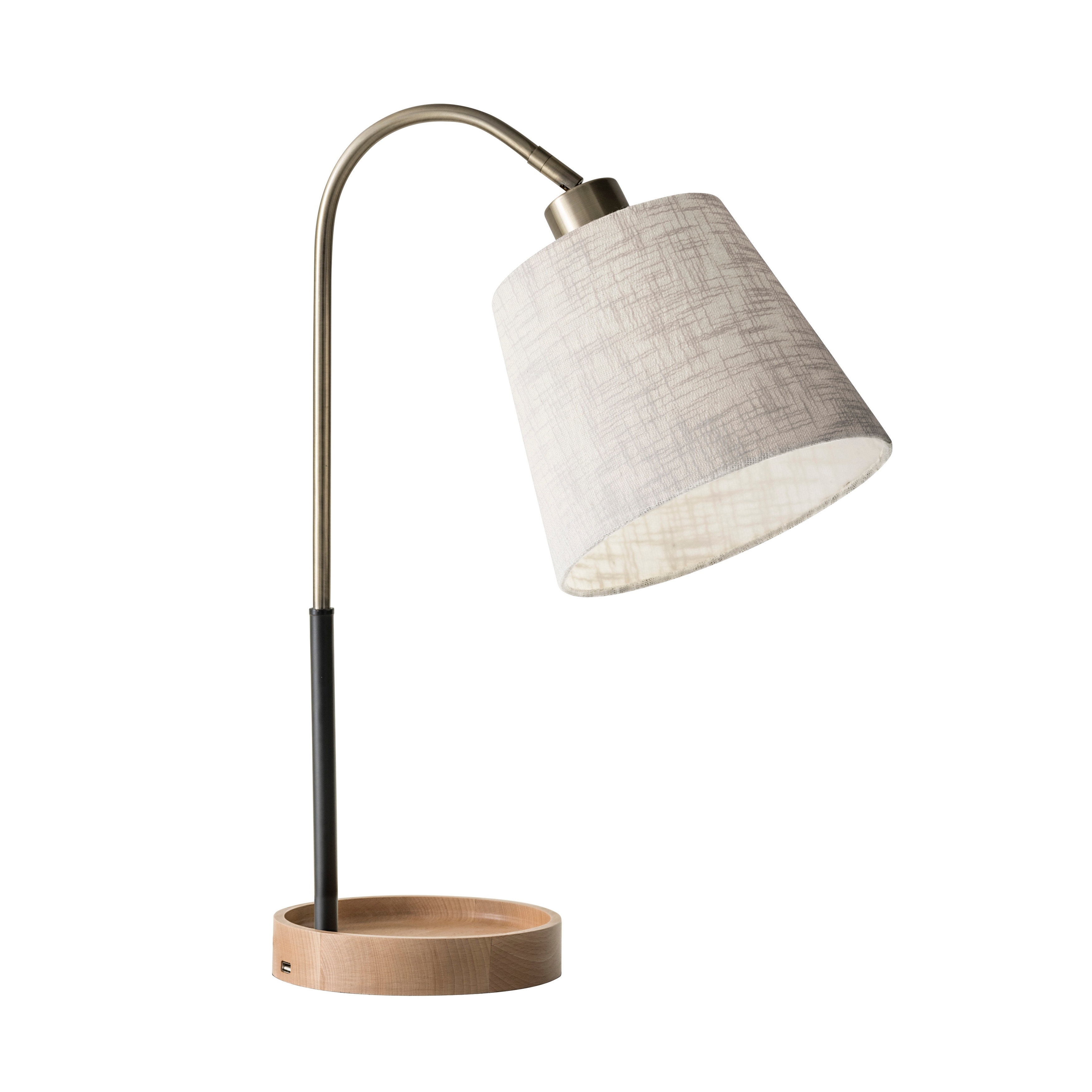 Adesso Jeffrey Natural Rubber Wood Usb Table Lamp Overstock 22903251