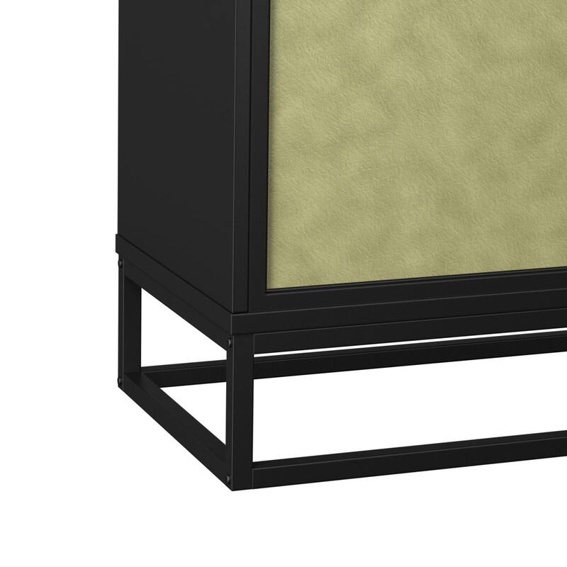 VEIKOUS 4-Door Buffet Sideboard Cabinet with Adjustable Shelves & Anti-Tipping Design - 61.5"×15.4"×33"