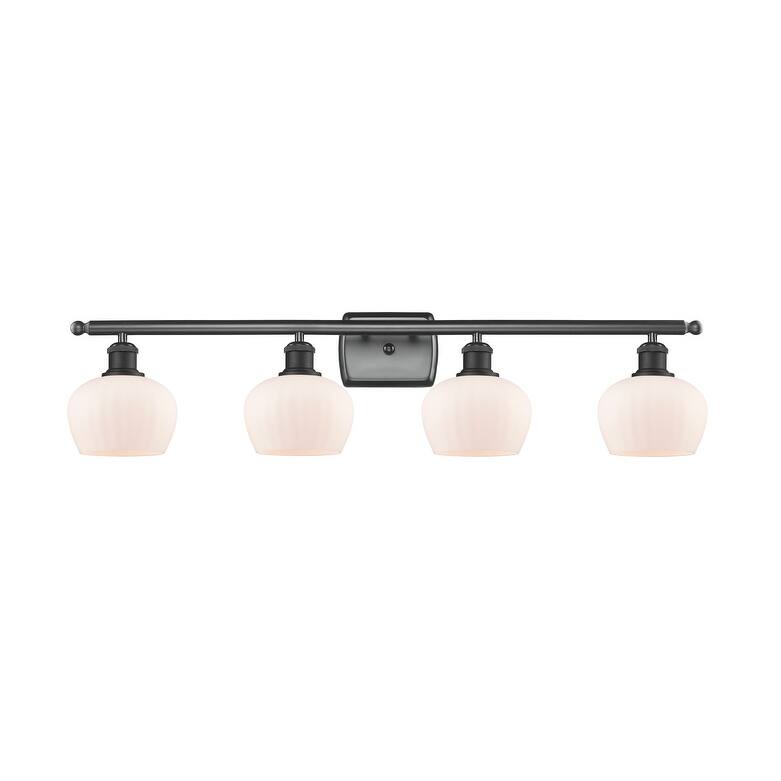 Innovations Lighting Fenton 4 Light 36" Wide Bathroom Vanity Light - Matte Black / Matte White