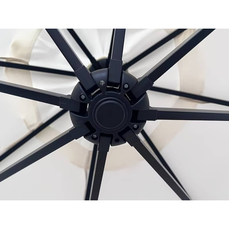 Willry Solar-Powered LED Offset Patio Umbrella with Easy Crank Lift, Tie Closure for Gardens, Balconies, Decks, Swimming pools