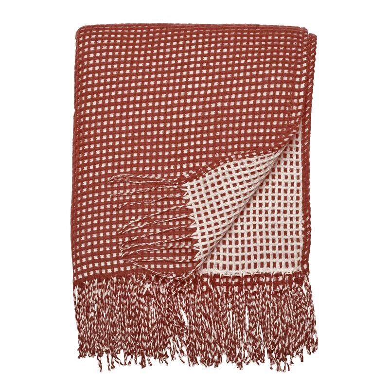 Classic Accessories Indoor Outdoor Reversible Throw Blanket 66 x 59 Inch - Spice