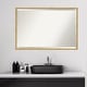 preview thumbnail 28 of 29, Beveled Wood Bathroom Wall Mirror - Svelte Polished Gold Frame