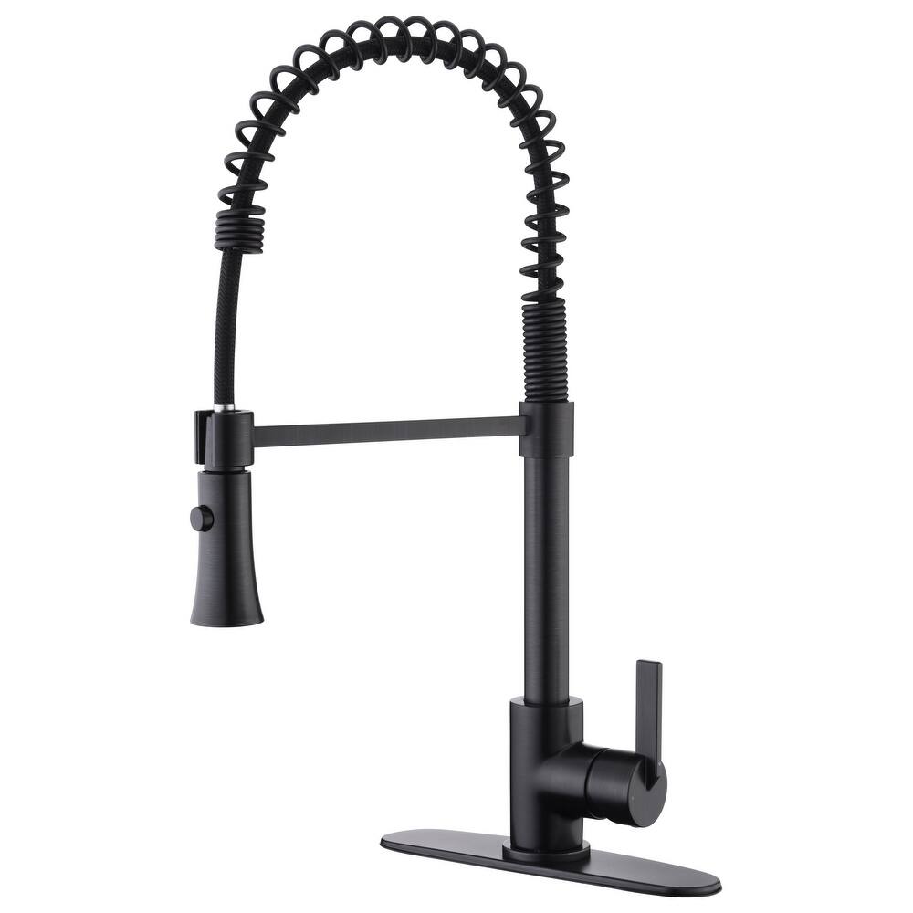 UltraFaucets Euro Collection Spring Spout Kitchen Faucet With Pull-Down Spray