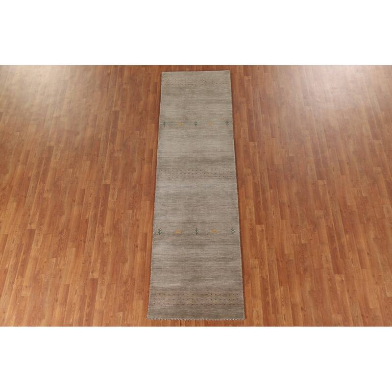 Tribal Gabbeh Indian Runner Rug Handmade Wool Carpet - 2'9"x 9'10"