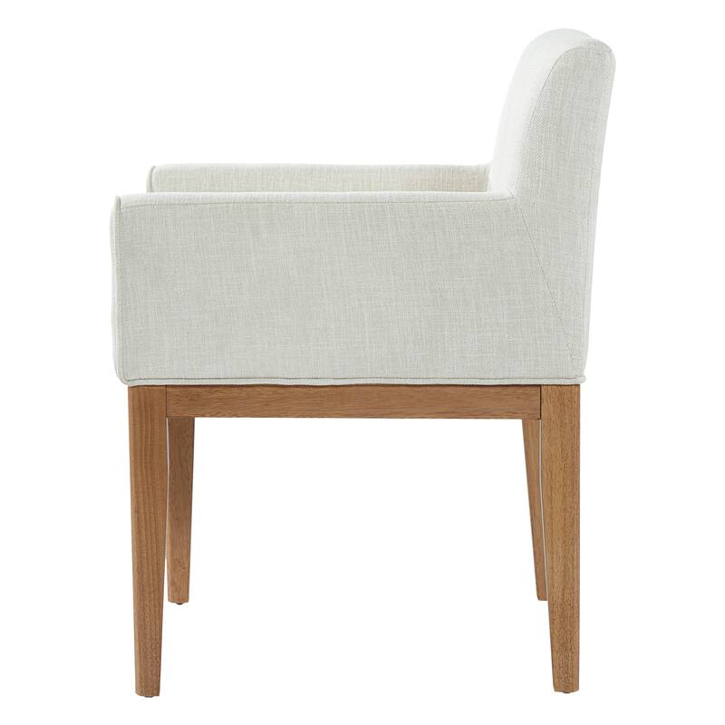 Christopher Knight Home - Elara Modern Upholstered Dining Arm Chair with Rubberwood Legs - Fabric Padded Seat